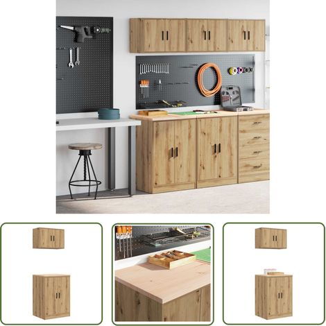 vidaXL Garagenschränke 2 Stk. Artisan-Eiche Holzwerkstoff (1/5)