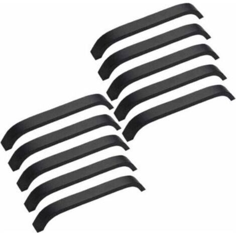 Lot de 10 Poignées Noir de Meubles Moderne 160mm Poignées pour Porte Placard Armoire avec Vis (1/4)