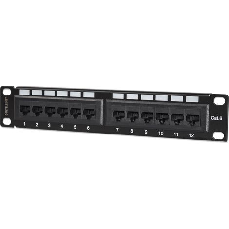 INTELLINET Pannello patch per armadi 10 12 porte UTP, Cat6, 1HE (1/4)