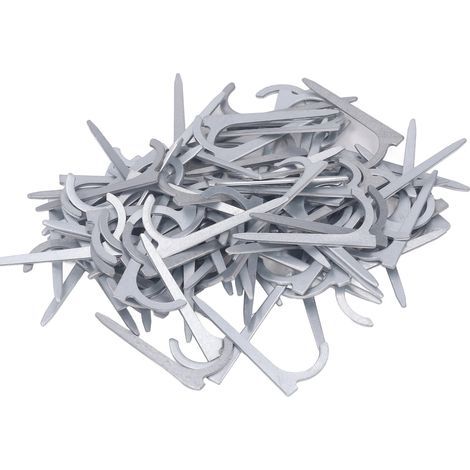 Lot de 100 clous à crochet en acier au carbone haute résistance pour la fixation de tuyaux d'eau et de câbles muraux (1/4)