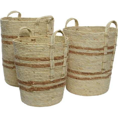 Cesta Con Manici 37X43 H Cm Colori Naturali - Media (1/2)