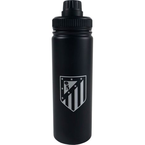 CYPBRANDS Atlético de Madrid, Botella de Acero, 750 ml, Bidón, Cantimplora, Color Negro, Producto Oficial