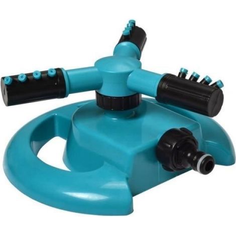 Arroseur Rotatif - Base Croissant 360 Degres - 3 Buses Helice - Pression 2 5 Bar - Diametre Pulverisation 8-10 M - ABS - 1 Piece (1/4)