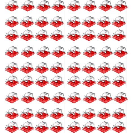 100 große Kabelclips, selbstklebende Kabelorganisatoren, Klebekabelclips, geeignet für den Außenbereich, robuste und langlebige Kabelclips für Wand und Schreibtisch, ideal für Weihnachtsbeleuchtung, F (1/5)
