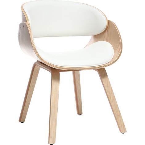 Silla blanca y madera clara BENT (1/4)