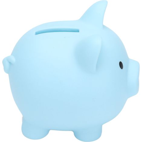 Cochon tirelire en vinyle, tirelire bleue, design cartoon pour enfants (1/5)