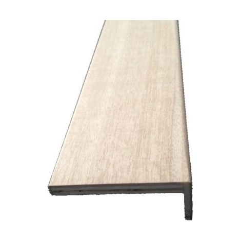 Coprifilo noce tanganika piatta con aletta impiallacciata mm 70 x 10 x 2250-3000 dimensione disponibile: mm 70 x 10 x 3000