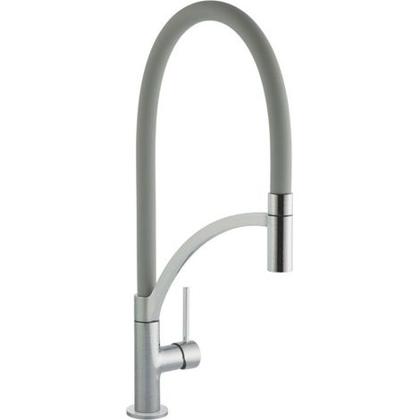 Prima Swan Neck Pull Out Single Lever Kitchen Sink Mixer Tap - Grey (1/2)