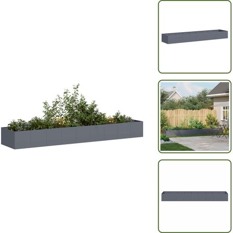 Pflanzgefäß Anthrazit 360x80x40 cm Stahl - Pflanzkübel - Pflanzgefäß - Pflanzschale - Hochbeet (1/5)