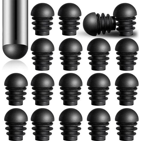24 Pièces Bouchons Ronds Plastique, Embouts pour Pieds de Chaise, Protections pour Tubes Courbés - Diamètre Extérieur 16 mm - Antidérapants pour Meubles (1/5)