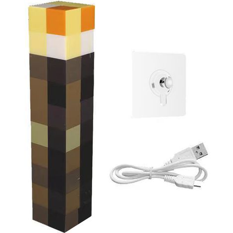 Torche murale rechargeable USB, lampe LED portable en brun pierre, veilleuse pour chambre (1/5)