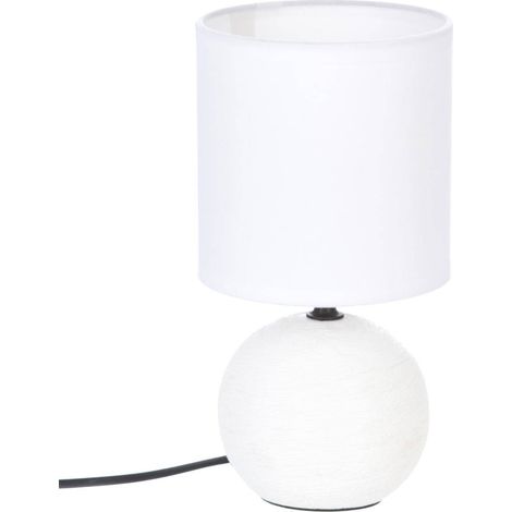 Lampada in ceramica Timéo bianca striata H25cm - Atmosphera créateur d'intérieur