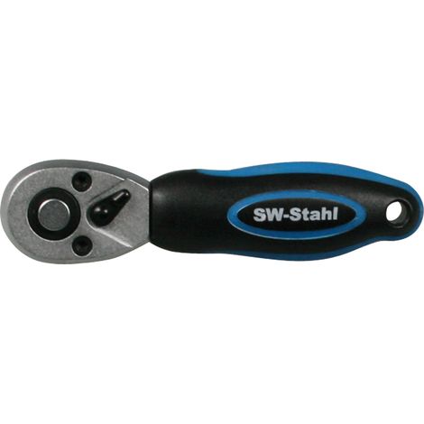 SW-Stahl 05710SB Umschaltknarre 1/4 Zoll I feinverzahnt mit 72 Zähnen I Einsatzarretierung I Chrom-Vanadium-Stahl
