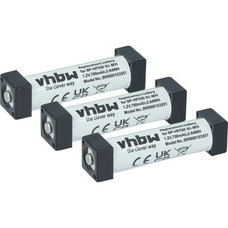 vhbw 3x Akku kompatibel mit Sony MDR-RF850R MDR-RF820R Wireless Headset Kopfhörer (700 mAh, 1,2 V, NiMH) (1/5)