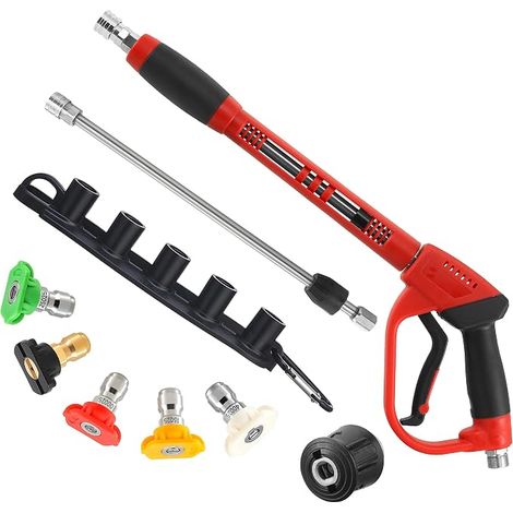 Pistola idropulitrice Tool Daily Long con adattatore per Karcher K2 K3 K4 K5 K6 K7, lancia di ricambio, prolunga, 5 ugelli, raccordo M22 da 14 mm, 1 metro, 350 bar (1/5)