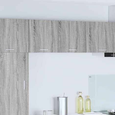 Hängeschrank mit Tür 2 pcs Grau Sonoma und Weiß 40 x 31 x 40 cm