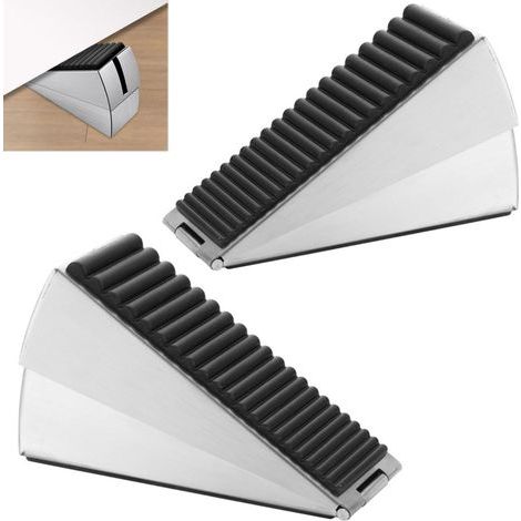 Pièces Cale-Porte Réglable en Caoutchouc Antidérapant, Bloque-Porte pour Portes Lourdes, Cale-Porte Anti-Rayures pour la Maison et le Bureau (Argenté) (1/5)