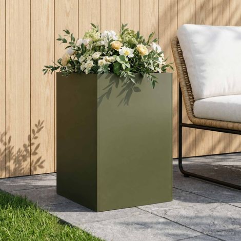 vidaXL Macetero de Jardín Verde oliva 50 x 50 x 75 cm (1/5)