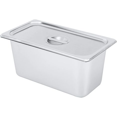 Recipiente para almacenar alimentos, acero inoxidable duradero, tapa que conserva el calor, 17,5 cm de ancho. (1/2)