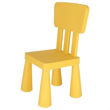 WELLHOME Silla infantil plástico 30x30x64 cm - Amarilla