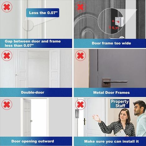 Verrou de renfort de porte - résiste à une pression de 363 kg (800 lb) - empêche toute intrusion, 1 pièce, gris (1/4)