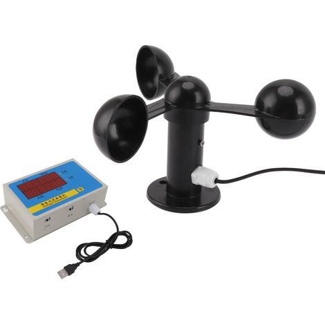 Turmdrehkran-Anemometer mit Windgeschwindigkeitsalarm, USB-Anschluss, 3 Lüfterflügeln, präzisionsgefertigtem Aluminiumlegierungsgehäuse, Speicherfunktion bei Stromausfall, 220 V (1/5)