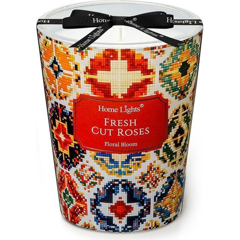 Duftkerze im Glas 190g Soja, 40h Brenndauer, rauchfrei, Duft: Frisch geschnittene Rosen