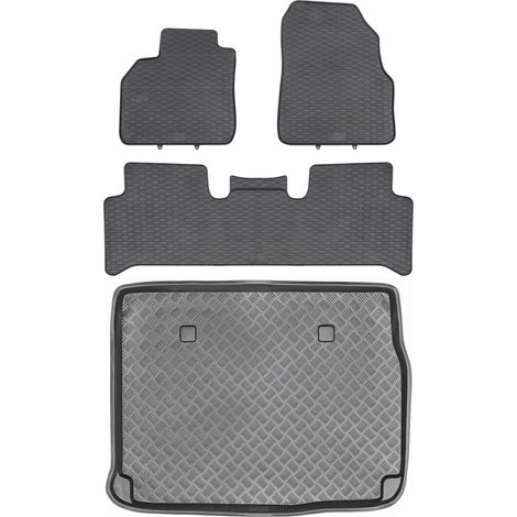 Set di tappetini in gomma per auto e tappetino per bagagliaio per Renault Scenic II Minivan dal 2003 al 2009. (1/5)