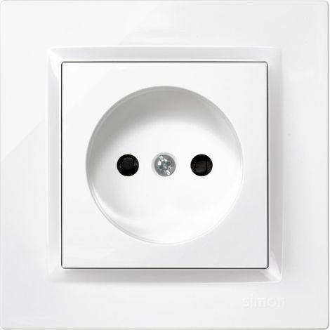 Enchufe bipolar blanco con marco (1/3)