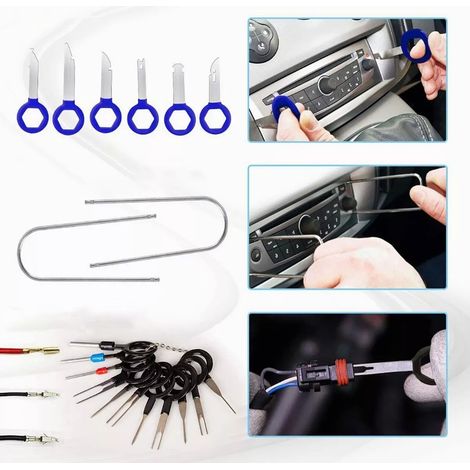 Kit d'outils de dépose de garniture, 38 pièces, panneau de porte de voiture, dissolvant Audio stéréo, pince à Clip automatique, fixation avec sac de rangement à fermeture éclair