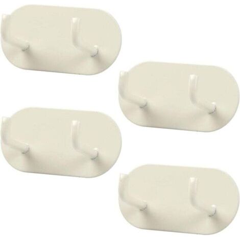 Set di 4 ganci adesivi da parete, portasciugamani da bagno, portasciugamani in metallo, gancio da bagno senza foratura per bagno, camera da letto, cucina (crema)