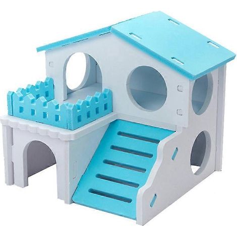 Cachette pour hamster à monter soi-même, villa en bois à plusieurs étages avec échelle (1/5)