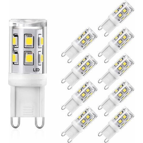 G9 LED 2W Équivalent 20W 25W G9 Halogènes, Blanc Neutre 4000K, Ampoule LED G9 Lampe, CRI 80, 300lm, 360 Degrés Angle, AC 220-240V, Not Dimmable, Lot de 10 (1/4)
