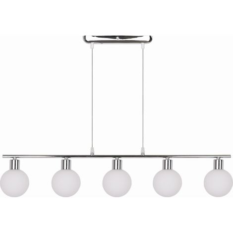 Lampadario Candellux Oden 5 luci G9 cromo bianco vetro (1/2)