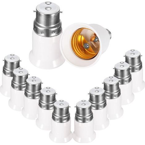 15 Stück B22 auf E27 Fassungsadapter, Lampensockelkonverter, Glühbirnenfassungsadapter für LED- und Glühlampen (1/5)