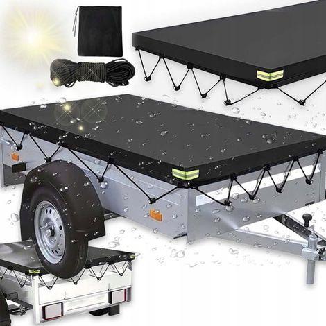 Lona impermeable remolque, Cubierta impermeable remolque, 420D impermeable protección UV, 214x122x13cm, Incluye cuerda 8m bolsa almacenamiento (1/5)