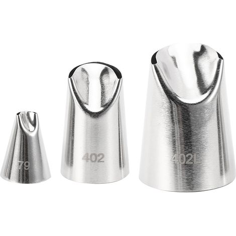 Lot de 3 douilles à pâtisserie en acier inoxydable pour biscuits et gâteaux. (1/5)