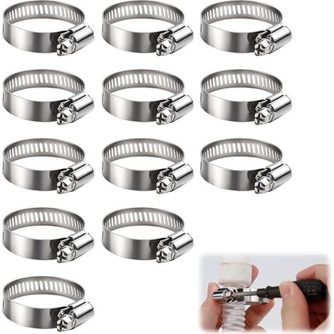Collier de Serrage Tuyau Réglable 21-44mm, Collier de Serrage Inox, Collier de Serrage Réglable, Robinet, Collier Échappement, pour Applications Domestiques, Industrielles (1/5)