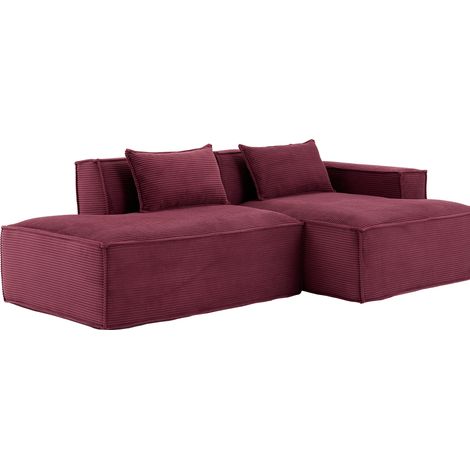 Canapé en tissu économique de 235 cm de large avec deux coussins + poche à ressorts - canapé moderne, simple et confortable, idéal pour les petits salons, appartements et bureaux