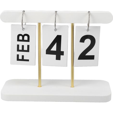 Calendrier Perpétuel à Rabats Vintage en Bois et Fer Blanc, Grand Format Pliable Décoratif pour Bureau et Maison, Ensemble 4 Pièces (1/5)
