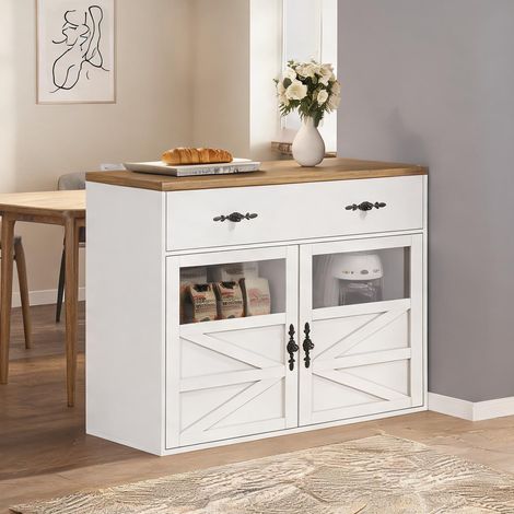 Buffet coloris blanc en MDF 80,3 x 15,3 x 40,9 cm (1/5)