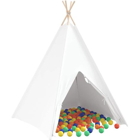 Maison Exclusive - Teepee Zelt Weiß 120 x 120 x 150 cm Stoff und