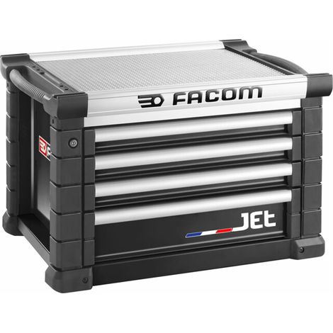 Facom – Servante d'atelier roulante 4 tiroirs – Aluminium – Longueur 1m – Largeur 575mm – Hauteur 500mm – Charge maximale 200kg (1/4)