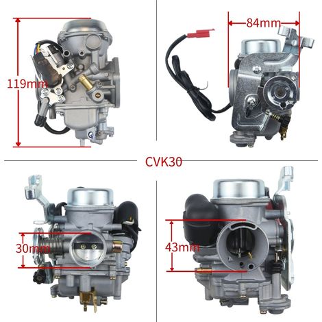 Carburateur Cvk30 avec réchauffeur, compatible avec les réservoirs Yamaha GY6 GTS VOG YP 125-300cc.