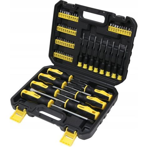 WMC Set di utensili de cacciaviti e punte de 65 pezzi in valigetta di plastica de. Utilizzo versatile per lavori di bricolage, assemblaggio de mobili e auto de.