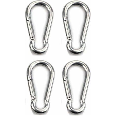 Mousqueton à fixation 4 pièces pour usage intensif. sports. chiens de verrouillage. hamac à balançoire. acier inoxydable 304. épaisseur 8 mm (1/3)