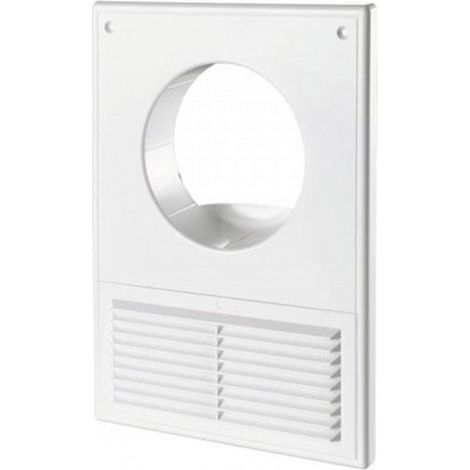 Griglia di ventilazione MW100AKU - 180x250 mm con rete e ingresso rotondo da 100 mm, bianca (1/2)