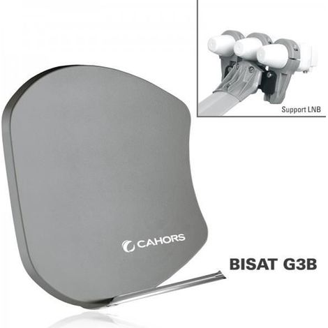 Parabole FIBRE - CAHORS - BISAT G3B - Multisatellite - Gris - 3 LNB
