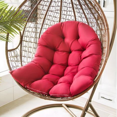 Coussins pour hamac/fauteuil suspendu, bordeaux, épais, doux et confortables, adaptés à une utilisation intérieure et extérieure (coussins inclus) (1/5)