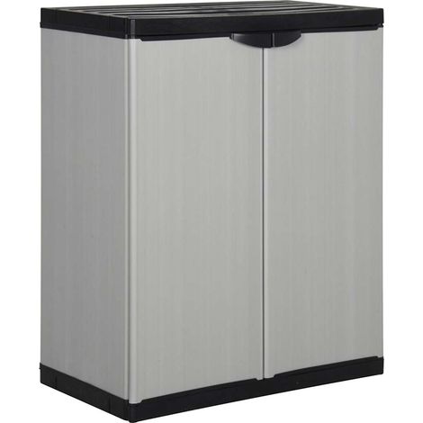 Armoire de jardin Armoire de rangement - Meuble de Rangement 1 étagère Gris/noir 68x40x85 cm BV664760 - BonneVie (1/5)